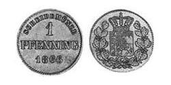 1 Пфенниг Королевство Бавария (1806 - 1918) Медь Максимилиан II (король Баварии)(1811 - 1864)