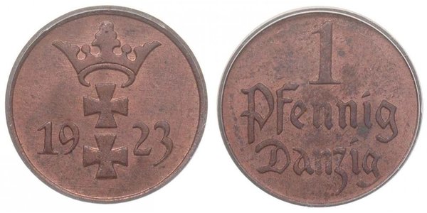 1 Пфеніг Gdansk (1920-1939) Бронза 