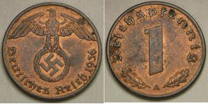 1 Пфеніг Третій рейх (1933-1945) Бронза 