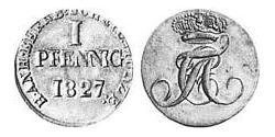 1 Пфеніг Ангальт-Бернбург (1603 - 1863) Мідь Alexius Frederick Christian, Duke of Anhalt-Bernburg (1767 – 1834)