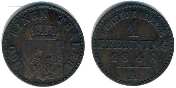 1 Пфеніг Королівство Пруссія (1701-1918) Мідь 