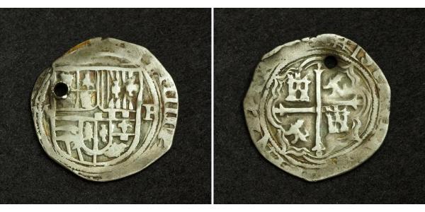 1 Реал Нова Іспанія (1519 - 1821) Срібло Філіп II Габсбург (1527-1598)