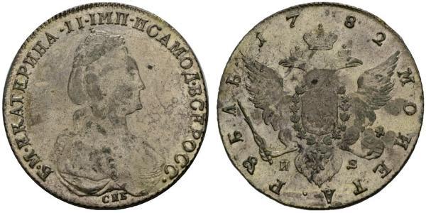 1 Рубль Российская империя (1720-1917) Серебро Екатерина II (1729-1796)