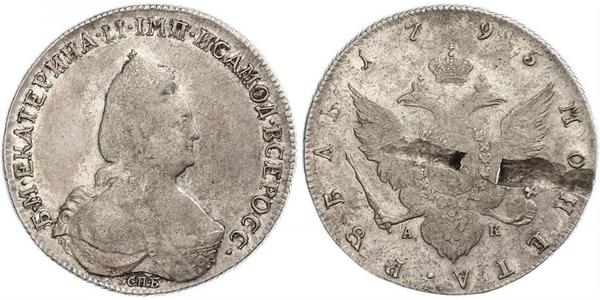1 Рубль Российская империя (1720-1917) Серебро Екатерина II (1729-1796)