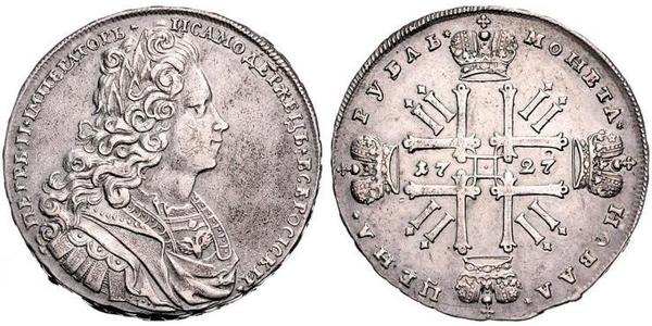 1 Рубль Российская империя (1720-1917) Серебро Пётр II (1715-1730)