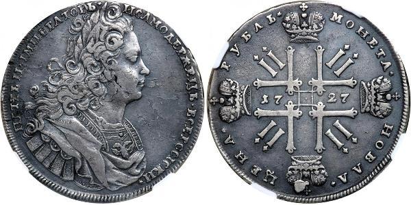 1 Рубль Российская империя (1720-1917) Серебро Пётр II (1715-1730)