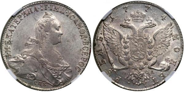 1 Рубль Российская империя (1720-1917) Серебро Екатерина II (1729-1796)