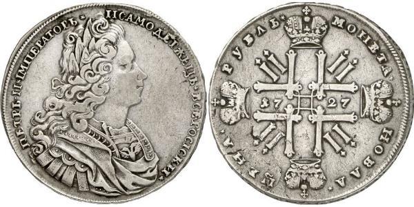 1 Рубль Российская империя (1720-1917) Серебро Пётр II (1715-1730)