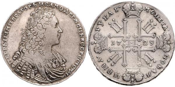 1 Рубль Російська імперія (1720-1917) Срібло Петро II (1715-1730)