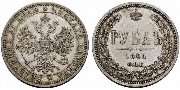 1 Рубль Російська імперія (1720-1917) Срібло Олександр II (1818-1881)