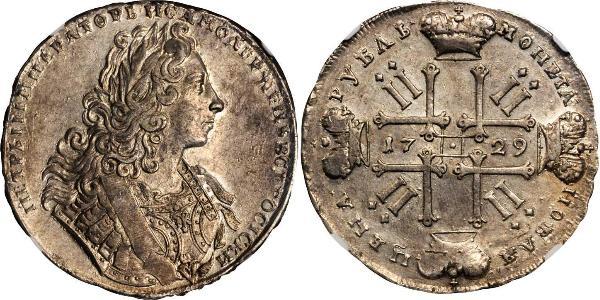 1 Рубль Російська імперія (1720-1917) Срібло Петро II (1715-1730)