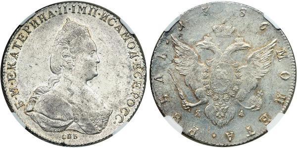 1 Рубль Російська імперія (1720-1917) Срібло Катерина II (1729-1796)