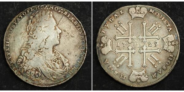 1 Рубль Російська імперія (1720-1917) Срібло Петро II (1715-1730)