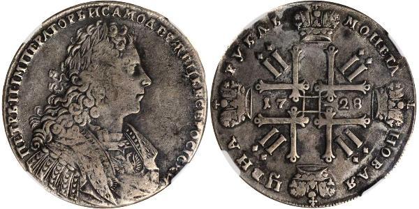 1 Рубль Російська імперія (1720-1917) Срібло Петро II (1715-1730)