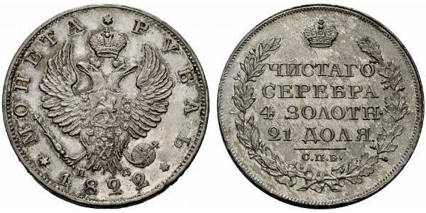 1 Рубль Російська імперія (1720-1917) Срібло Олександр I (1777-1825)