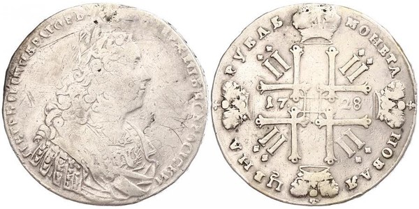 1 Рубль Російська імперія (1720-1917) Срібло Петро II (1715-1730)