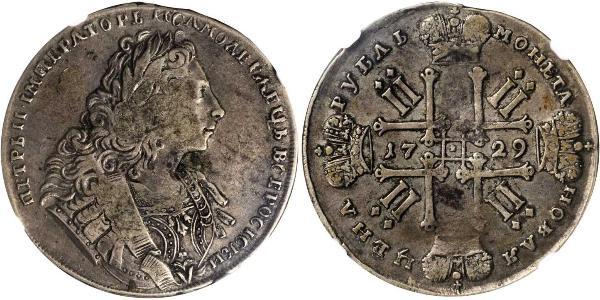 1 Рубль Російська імперія (1720-1917) Срібло Петро II (1715-1730)