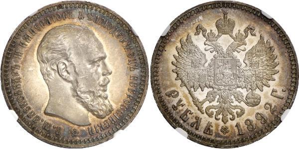 1 Рубль Російська імперія (1720-1917) Срібло Олександр III (1845 -1894)