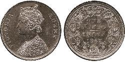 1 Рупия Британская Индия (1858-1947) Серебро Виктория (1819 - 1901)