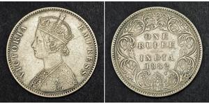 1 Рупия Британская Индия (1858-1947) Серебро Виктория (1819 - 1901)