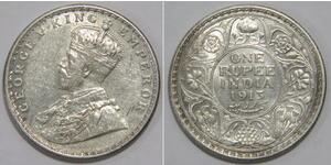 1 Рупия Британская Индия (1858-1947) Серебро Георг V (1865-1936)