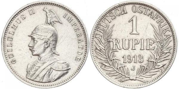 1 Рупия Германская Восточная Африка (1885-1919) Серебро Wilhelm II, German Emperor (1859-1941)