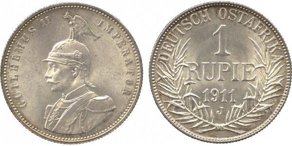 1 Рупия Германская Восточная Африка (1885-1919) Серебро Wilhelm II, German Emperor (1859-1941)
