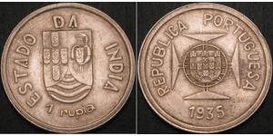 1 Рупия Португальская Индия (1510-1961) Серебро 