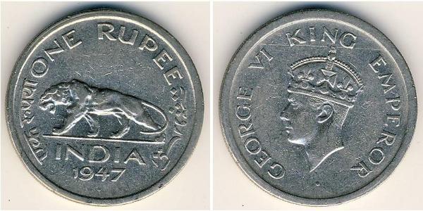 1 Рупія Британська Індія (1858-1947) Нікель Георг VI (1895-1952)
