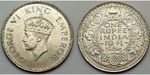 1 Рупія Британська Індія (1858-1947) Срібло 