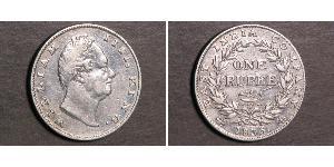 1 Рупія Британська Індія (1858-1947) Срібло Вільгельм IV (1765-1837)