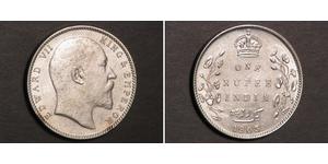 1 Рупія Британська Індія (1858-1947) Срібло Едвард VII (1841-1910)
