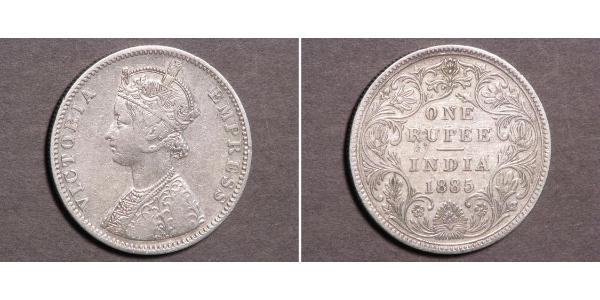 1 Рупія Британська Індія (1858-1947) Срібло Вікторія (1819 - 1901)