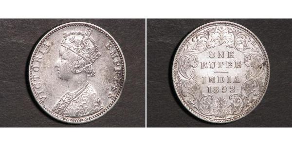 1 Рупія Британська Індія (1858-1947) Срібло Вікторія (1819 - 1901)