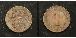 1 Сент Estonia (Republic) Бронза 