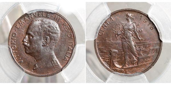 1 Сентесимо Kingdom of Italy (1861-1946) Медь 