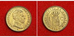 1 Сентимо Королевство Испания (1874 - 1931) Бронза Alfonso XIII of Spain (1886 - 1941)