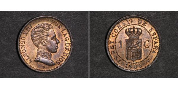 1 Сентімо Королівство Іспанія (1874 - 1931) Бронза Alfonso XIII of Spain (1886 - 1941)