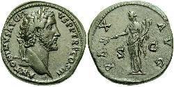 1 Сестерцій Римська імперія (27BC-395) Бронза Антоній Пій  (86-161)