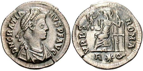 1 Силиква Римская империя (27BC-395) Серебро Грациан  (359-383)