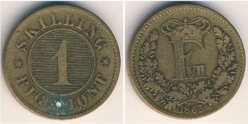 1 Скиллинг Dinamarca Bronce 