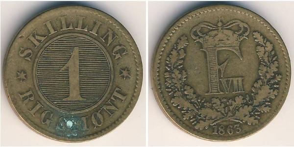 1 Скиллинг Dinamarca Bronce 