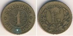 1 Скиллинг Danemark Bronze 