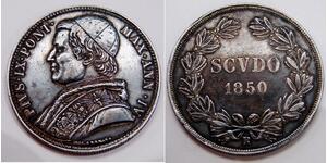 1 Скудо Папская область (752-1870)  Пий IX (1792- 1878)