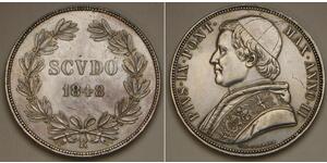 1 Скудо Папська держава (752-1870)  Пій IX (1792- 1878)