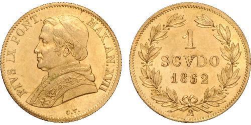 1 Скудо Папська держава (752-1870) Золото Пій IX (1792- 1878)