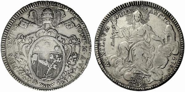 1 Скудо Ватикан Срібло Пій VI ( 1717-1799)