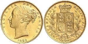 1 Соверен Австралия (1788 - 1939) Золото Виктория (1819 - 1901)