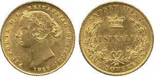 1 Соверен Австралия (1788 - 1939) Золото Виктория (1819 - 1901)