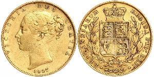 1 Соверен Австралия (1788 - 1939) Золото Виктория (1819 - 1901)